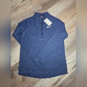Nike Men's Dri-FIT Element Half-Zip Running Shirt in Blue/Obsidian Size Medium